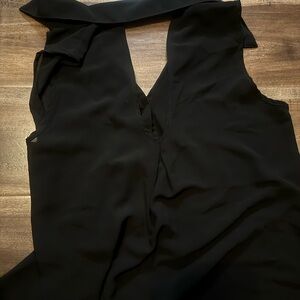 Zenana Outfitters Black One-Shoulder Tie Dress